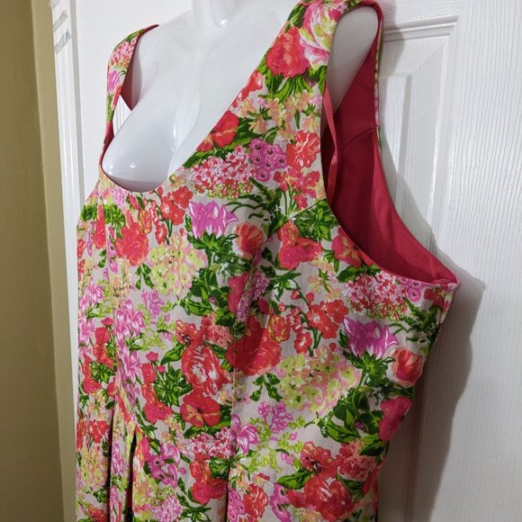 Tiana B Multi-Colored Floral Sleeveless Fit & Flare Midi Dress - size 24W - Picture 4 of 11